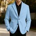 thumbnail image 2 of Fgnfyis Suit Jacket for Men Corduroy Solid Color Casual Jacket for Business Holiday Party and Formal Events with Classic Notch Lapel Jackets for Men Sky Blue XL, 2 of 4