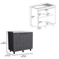 thumbnail image 5 of Depot E-Shop Utility Base Cabinet Stainless Steel Countertop and 2-Door, Smokey Oak -Kitchen, 5 of 6