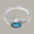 thumbnail image 5 of LBG British Made Spectacular 9k White Gold Natural London Blue Topaz Unisex Engagement Ring - 33 size options - Size 10.5, 5 of 6