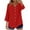 Red, variant on Yangnuo Women's Trendy Fashion Button-Front Loose Comfy Blouse Top Women's V-neck Button-up Blouse With Three-quarter Sleeves Solid Color Cardigan Top For Women