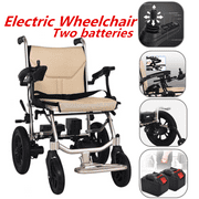 FocusCharm Lightweight Electric Wheelchair Folding Motorized Power with Two 24V250W Motors
