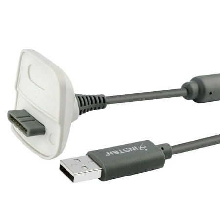 3-Pack Xbox 360 USB Cable Adapter For Xbox 360 Wireless Controller by Insten, Grey