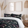 thumbnail image 2 of Ambesonne Exotic Life Down Alternative Quilt Comforter, Wild Zebra Tiger Jungle, Twin XL, Charcoal Grey Pale Ruby, 2 of 5