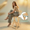 thumbnail image 6 of Bamboo Folding Bar Stool with Backrest & Footrest,33" Counter Height,Space Saving, 6 of 11