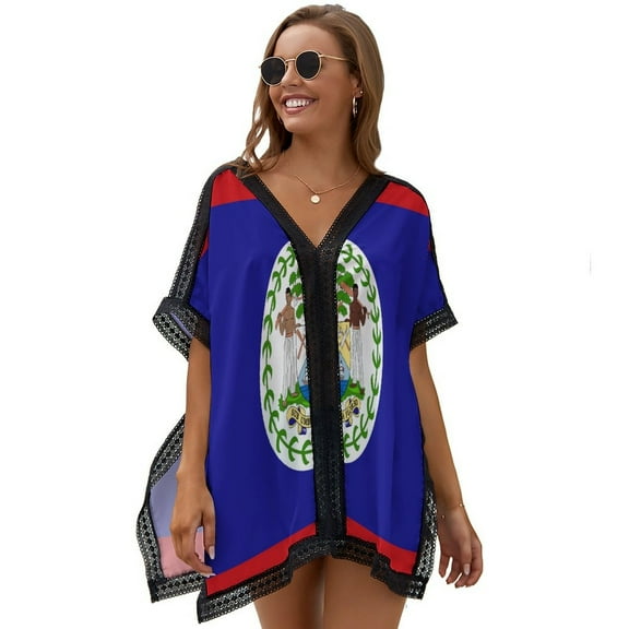 Flag Of Belize Women's Swimsuit Coverup Summer Beach Cover Up Bathing Suit Dress
