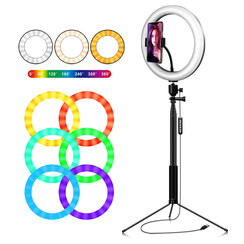 RGB LED Light 10 Inches Ring Light Ringlight Lighting Kit Adjustable