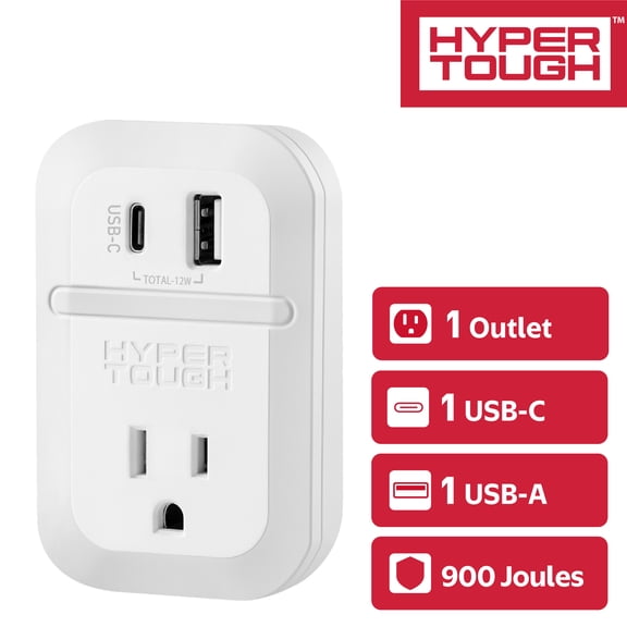 Hyper Tough HT 1OL Usb Outlet Extender with Surge Protection