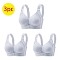 thumbnail image 2 of ZyeKqe 3 PC Everyday Bras for Women Full Coverage Underwire Bras Breathable Lift up Bras Floral Lace Push up Bras, 2 of 9