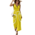 thumbnail image 3 of Stylised Racing Bike | White Yellow Sleeveless Dress party dresses women Dress woman clothes, 3 of 7
