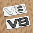 thumbnail image 3 of ZWP Metal Matte Black Chrome V8 Logo Car Rear Trunk Sticker Emblem Badge Auto Self-Adhesive Decals Accessories, 3 of 3