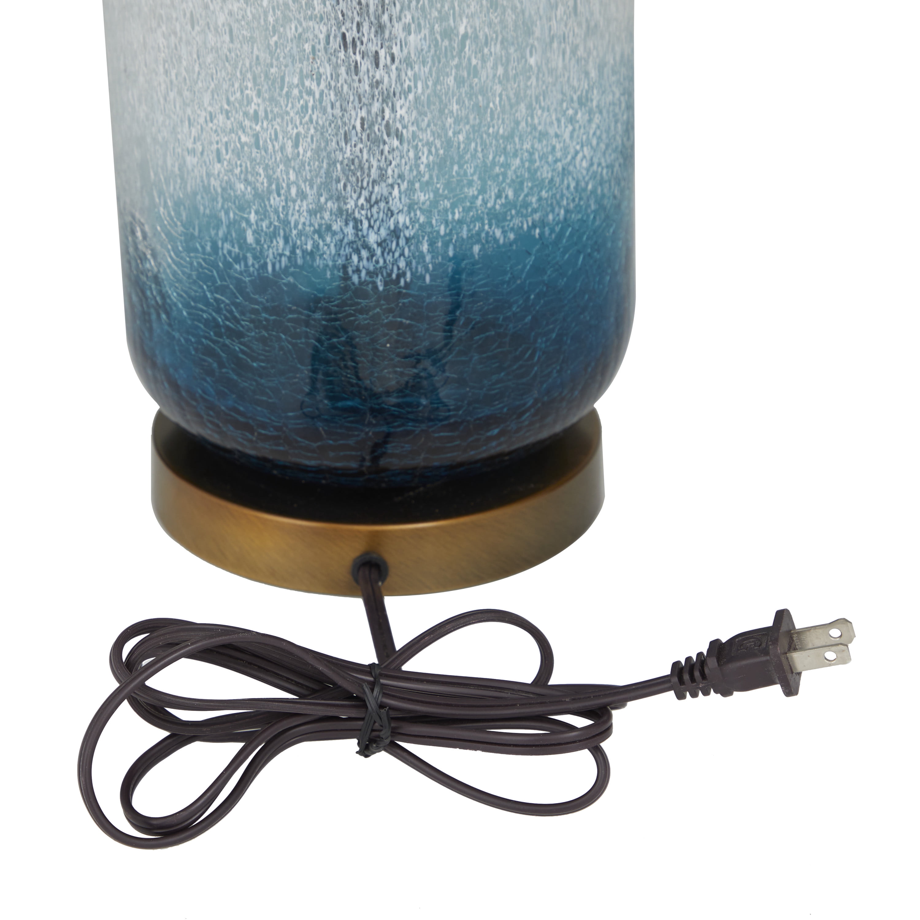 DecMode 28" Ombre Blue Table Lamp with Cream Linen Shade (2 Count)