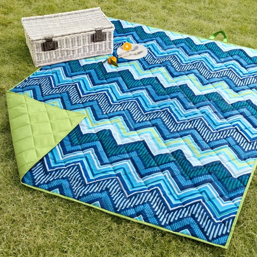 Mainstays Ms Lawn Blanket Chevron Printgreen Solid