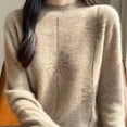 thumbnail image 5 of yillto Womens Fall Winter Sweaters Mock Neck Pullover Long Sleeve Knit Warm Lightweight Loose Sweater, 5 of 7