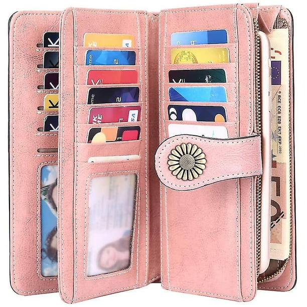 Cartera Mujer Cartera De Piel Muchos Compartimentos Cartera Larga Mujer Proteccion Rfid Cartera Mujer Piel Con Bolsillo Para Telefono Movil Y Cremallera Walmart en linea