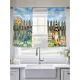 thumbnail image 5 of Sunflower Sheer Curtains 54 Inch Length 2 Panels Set Window Treatments, Gnomes Summer Botanical Pastoral Wooden Rod Pocket Semi Curtains for Living Room/Bedroom/Kitchen Décor, 104"W x 54"L, 5 of 7