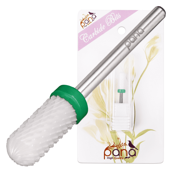 Pana 3/32" White Ceramic Round Top Small Barrel Nail Drill Bit - Coarse Grit