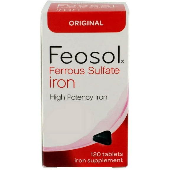 5 Pack - Feosol Original 65 mg High Potency Ferrous Sulfate Iron Supplement 120ct