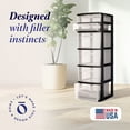 thumbnail image 3 of Homz Medium 6 Drawer Plastic Organizer Storage Drawers, Clear/Black Frame, 3 of 9
