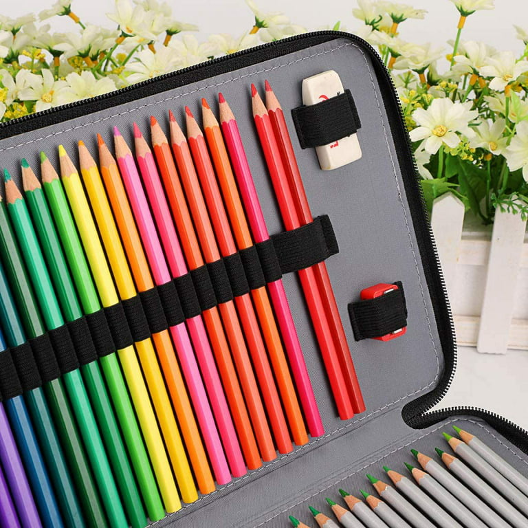 Colored Pencil Case- 200 Slots Pencil Holder Pen Bag Large