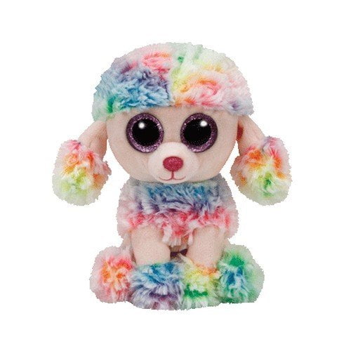 Rainbow Owl 6" Ty Beanie Boos Puppy Glitter Big Eyes Plush Stuffed Animals Toy 