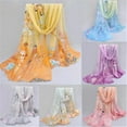 thumbnail image 2 of EYIIYE Foulard Femme à Imprimé Floral Respirante en Chiffon, 2 of 6