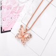 thumbnail image 3 of PENGXIANG Women Lady Rose Gold Opal Butterfly Pendant Necklace Sweater Chain, 3 of 4