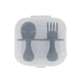thumbnail image 4 of Grabease Juego de 2 Cubiertos Cuchara y Tenedor de Alimentación , 7+ Meses, Ergonómicas, Libre de BPA, Gris, 4 of 5