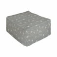 thumbnail image 1 of Botany Rectangle Pouf, Abstract Pattern with Dots Lines and Dandelions, Under Desk Foot Stool for Living Room Office Ottoman with Cover, 25", Dimgray Pale Seafoam, by Ambesonne, 1 of 4