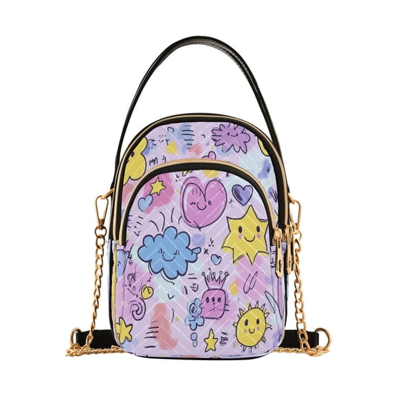 WOBOGO Graffiti Elements Pattern Ladies Chain Shoulder Bag Fashion Designer Handbag Versatile Classic Style