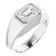 thumbnail image 2 of Pompeii 1 3/8Ct Emerald Cut Solitaire Men's Bezel Ring in 14k Gold Lab Grown (G/H,VS2-SI1), 2 of 6