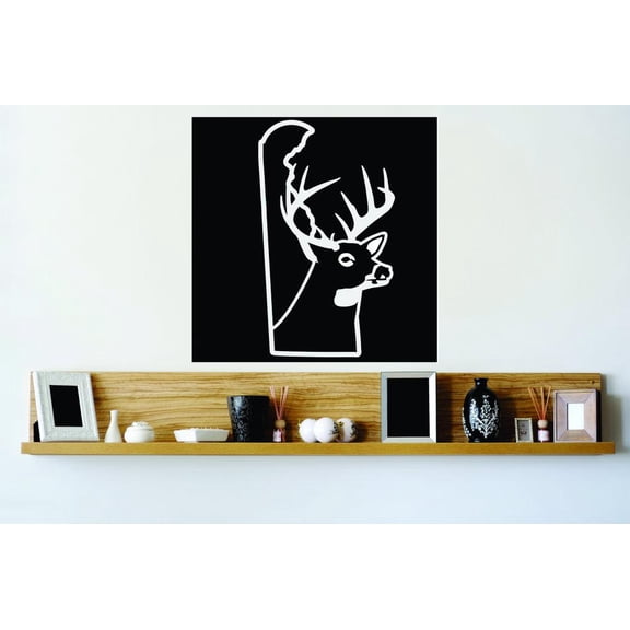 Custom Wall Decal Vinyl Sticker : Delaware Wild Life Deer Buck Hunt Decor Bedroom Bathroom Living Room Mural 20x20"