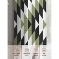thumbnail image 6 of Aztec Southwest Sheer Curtains 54 Inches Long 2 Panels Vintage Abstract Green Black Geometric Rustic Light Filtering Semi Sheer Window Curtains Drapes for Bedroom Living Room 52"x54", 6 of 7