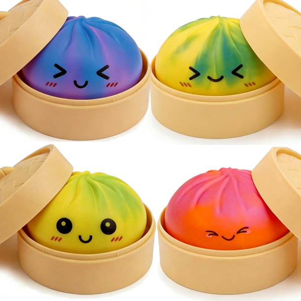 Moiegouct 4 piezas de squishies de dumpling tie-dye