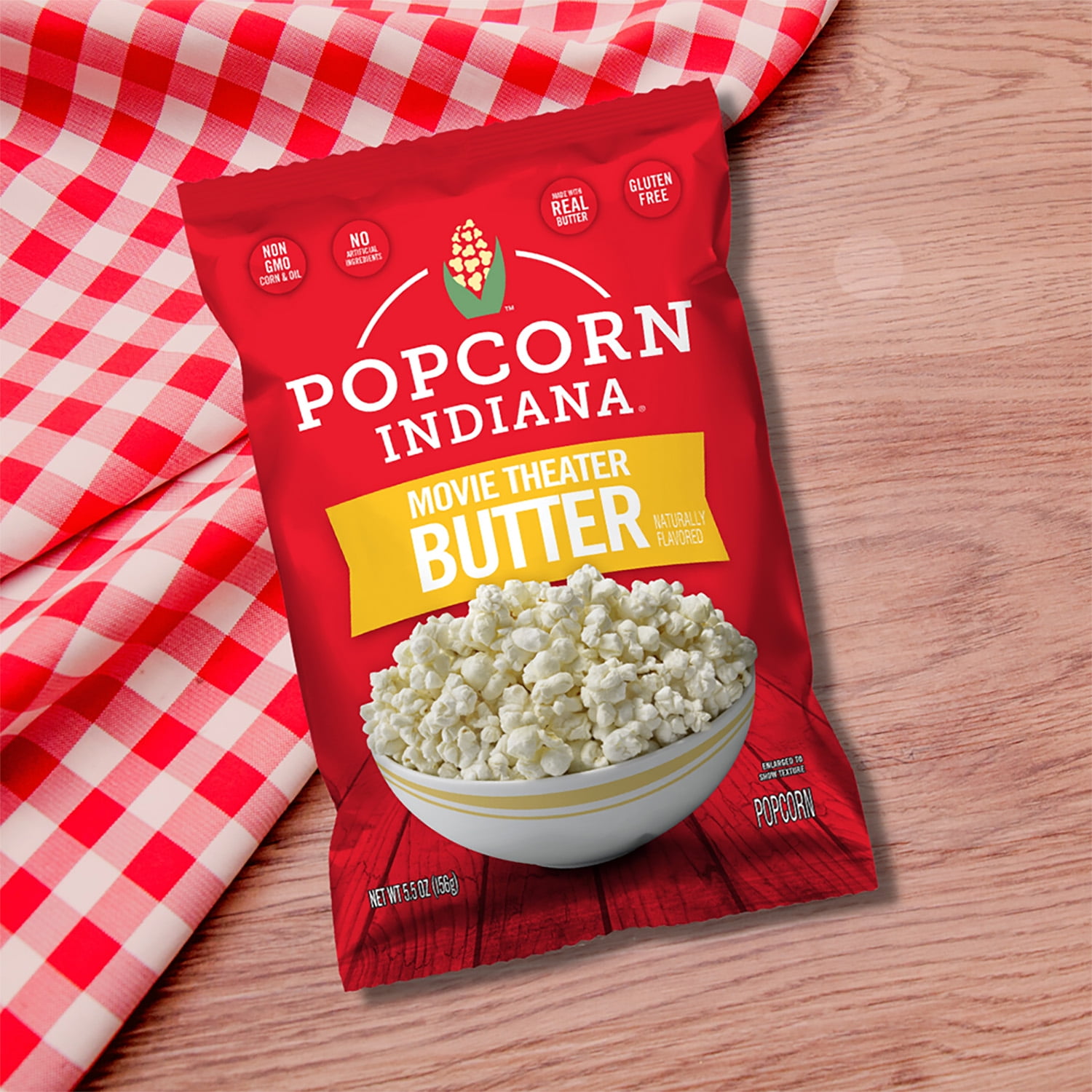 Popcorn Indiana Original Crispy Crunch Real Butter Movie Theater Pop Corn Value Size, 5.5 oz pack of 4