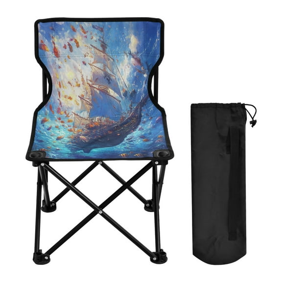 BZSMCE Camping Chairs Modern Deep Sea Odyssey Pattern Folding chair