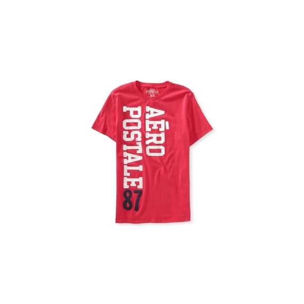 Camiseta gráfica Aeropostale Aero 87 para hombre color rosa extragrande