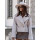 thumbnail image 2 of Abrigo informal de lana sintética para mujer, chaqueta de manga larga con cuello vuelto y una hilera de botones, novedad de otoño, 2024, 2 of 5
