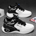 thumbnail image 4 of Men's All-Season High-Top Sneakers with Rotating Buckle Closure - Breathable PU & PVC Sole, Heavy-Duty Lace-Free Shoes for Casual, Running ,Cushioning - White/Black/Grey/Beige/Green/Golden Accent, 4 of 8