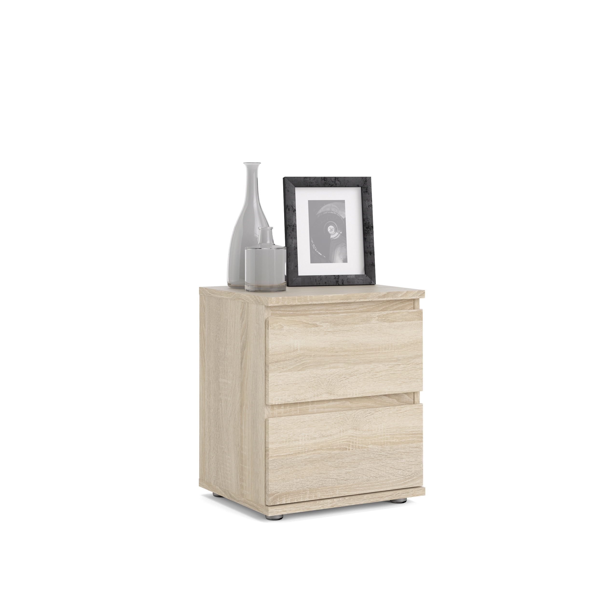 Aurora Collection 2 Drawer Nightstand, Oak Structure