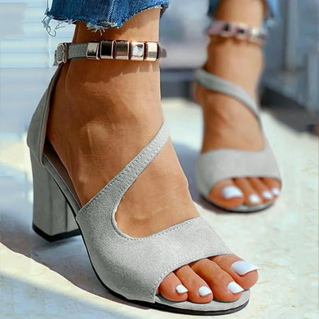 

Wozhidaose Womens Sandals Heels for Women Leather Sandals Summer Sandals High-Heeled Sandals With Glittering Gold Platform Sandals