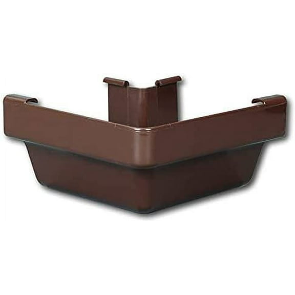 Amerimax Home Products Outside Corner Vinyl Gutter - Brown - 4 Pack, 6.25 in. H x 3.3 in. W x 6.25 in. L