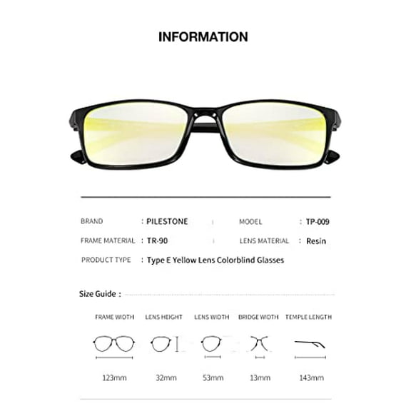 TP-009 Yellow Color Blind Glasses (Tritanomaly/Tritanopia)