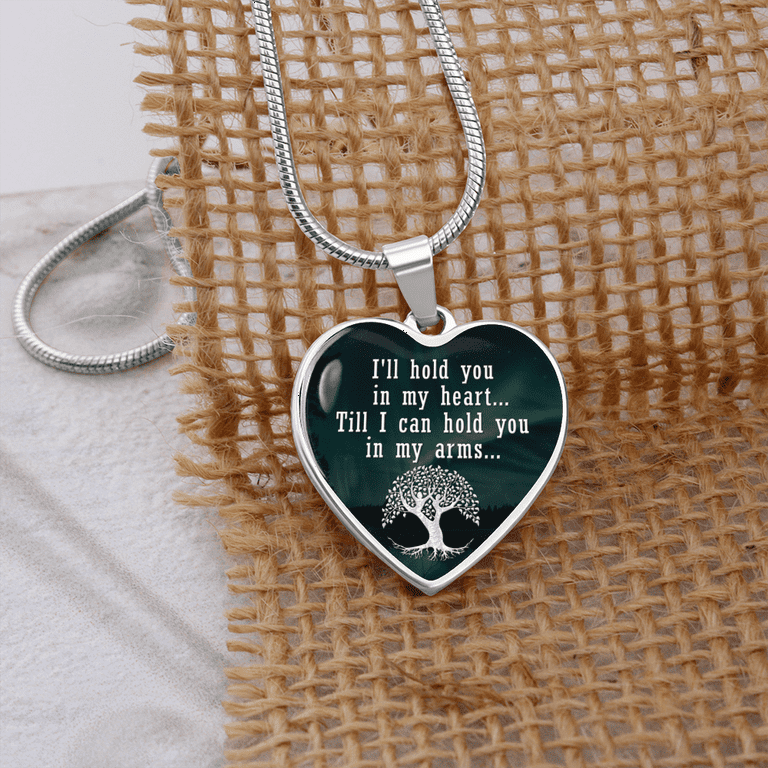 I\'ll Hold You In My Heart Necklace Stainless Steel or 18k Gold Heart 18-22\