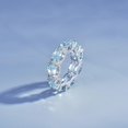 thumbnail image 4 of Bracelet de Tennis Zircone Cubique Ronde de Couleur Bleue et Ensemble d'Anneaux, 4 of 5