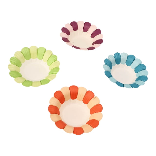 DIY Petal Paper Bowl, Cute Stimulate Imagination Flower Paper Cups Stackable for Kids for School Corridors for