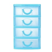 Beautynvta Plastic Storage Drawers, Mini Organizer Stackable Storage Bins Container Case, Sliding Drawer for Clothes Bedroom Kitchen Bathroom Dorm Office, 5.1" x 3.5" x 5.9", Sky Blue