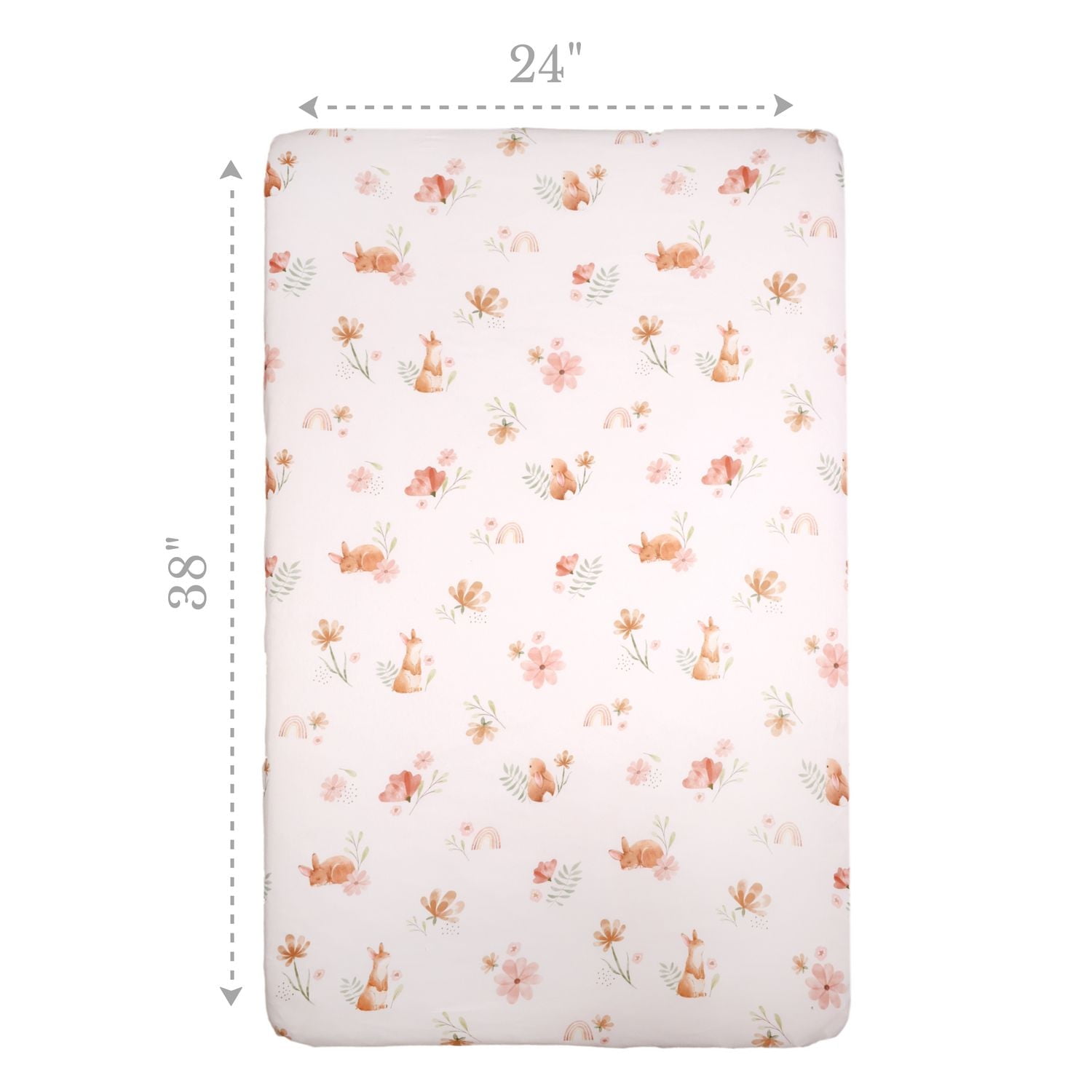 2-Pack Mini Fitted Crib Sheets, Floral