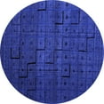 thumbnail image 1 of Ahgly Company Machine Washable Indoor Round Abstract Blue Modern Area Rugs, 6' Round, 1 of 4