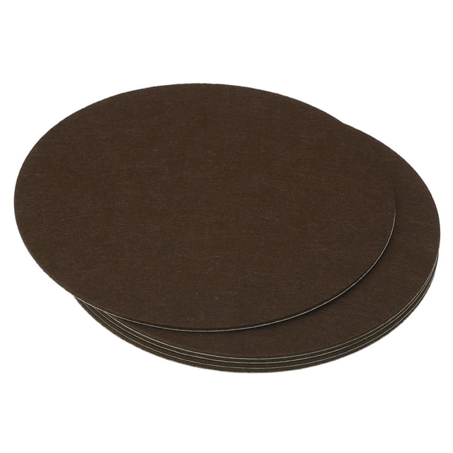 Uxcell base de lámpara de 7 pulgadas de diámetro de fieltro, paquete de 5, fieltro adhesivo antideslizante y antiarañazos de 2 mm de grosor, color café