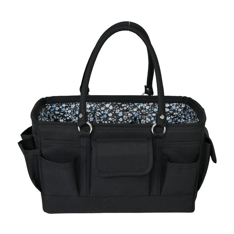 Everything Mary Deluxe Store Tote Craft Organizer with 13 Pockets Portable Blue Floral Walmart